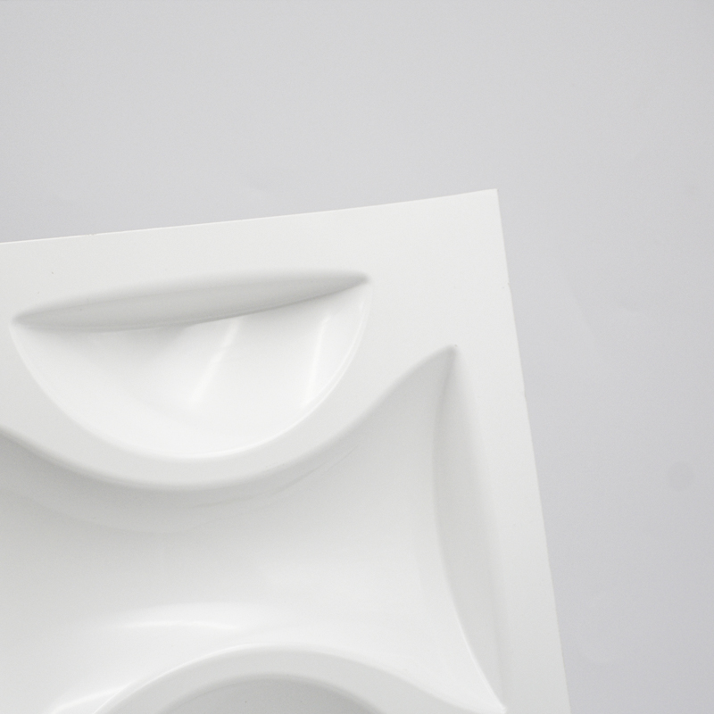 Модерен 1 мм дебел бял PVC пластмасов 3D панел за стена за интериорна декорация