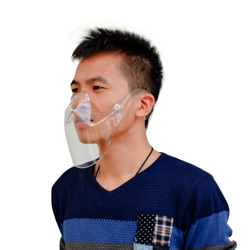 Прозрачни прозрачни щитове за лице Пластмасово покритие за уста Анти пръски Моден екран за лице Щит за лице